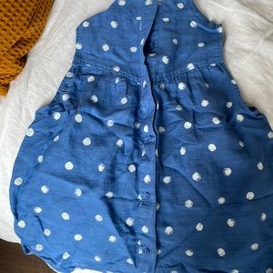 Anthropologie button back linen top